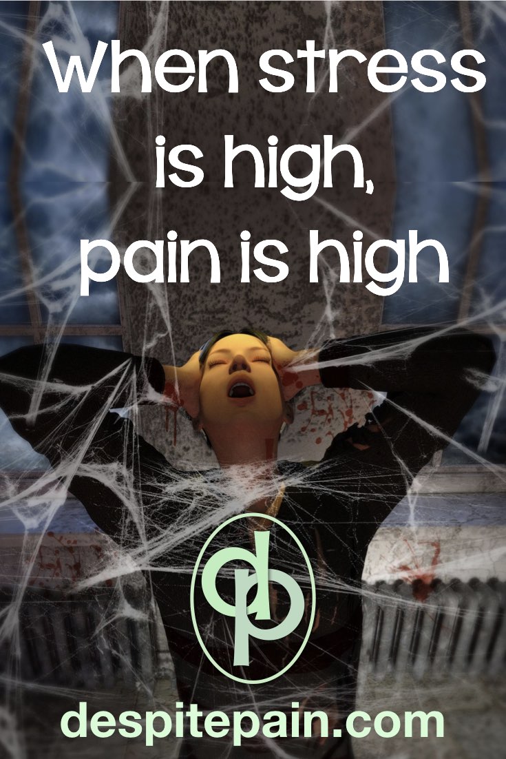 When stress is high, pain is high. Picture of woman stressed and in pain